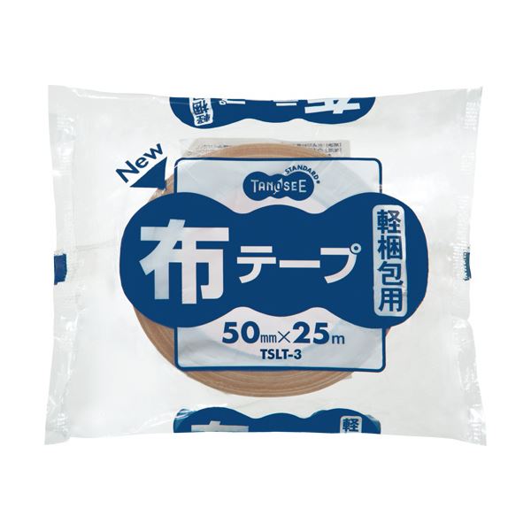 （まとめ）TANOSEE 布テープ 軽梱包用 50mmx25m 1巻 [x50セット]