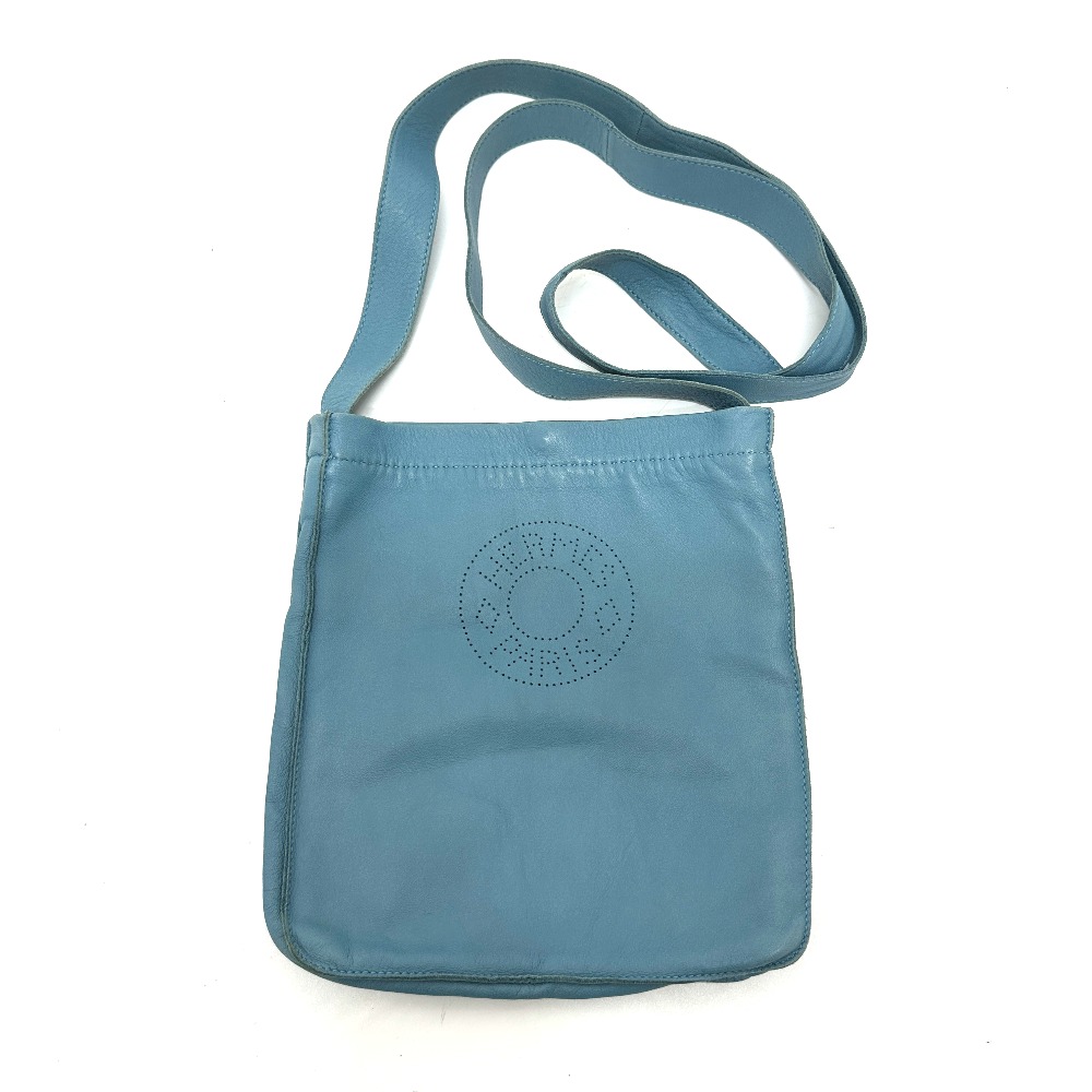 ショルダーバッグ クルードセル カバン 斜め掛け ロゴ パンチング ポシェット レザー ブルージーン ブルー 37,180円