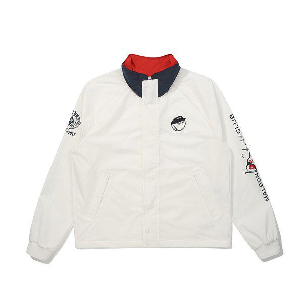 [マルボン公式] ラグランカラーブロックジャケット OFF WHITE (WOMAN)