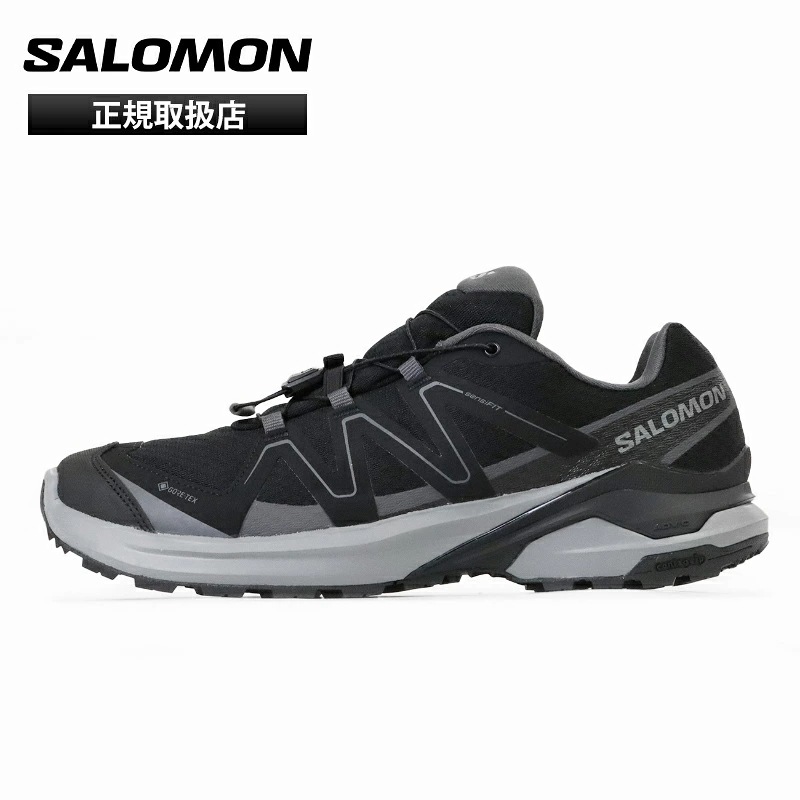 サロモン SALOMON スニーカー メンズ EXAMOTION GTX トレイルランニングシューズ ブラック ピューター アスファルト 靴 ブランド [正規取扱店]