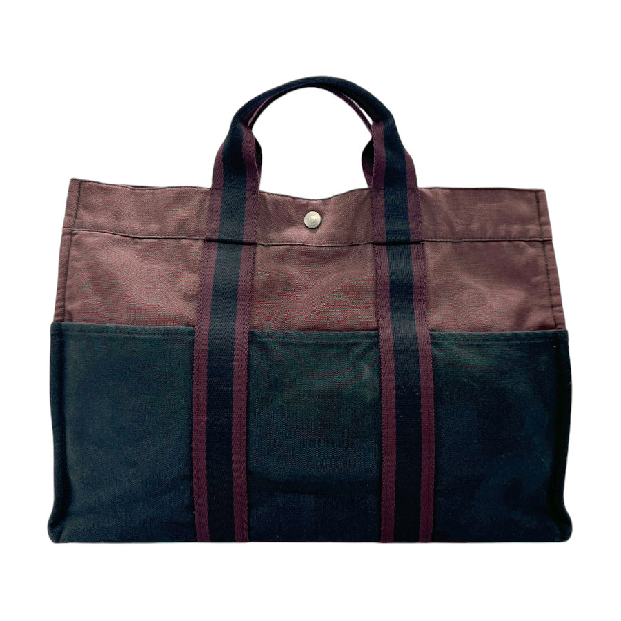 エルメス HERMES ハンドバッグ トートバッグ フールトゥMM キャンバス ブラック×ボルドー ユニセックス z2609 6,800円