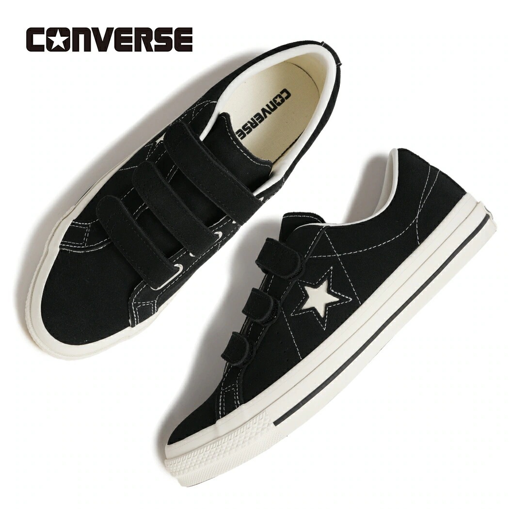 CONVERSE コンバース ONE STAR SUEDE V-3 ワンスター スエード ベルクロ スニーカー BLACK ( ブラック 黒 メンズ レディース 33702990 )