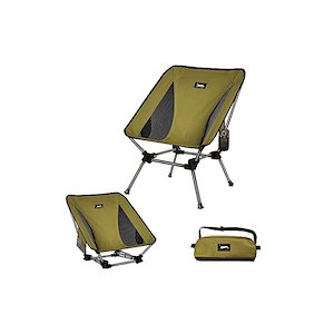 DesertFox アウトドア チェア 2WAYグランドローチェア キャンプ 椅子 ローチェア グランドチェア 軽量【 独自開発のカップホルダー】 ポケット付き 耐荷重150kg コンパクト イス 椅