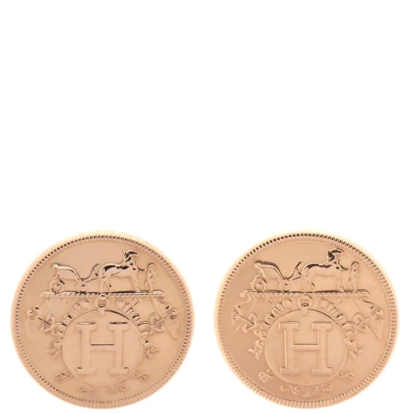 エルメス HERMES ピアス エクスリブリス TPM K18PG ピンクゴールド Au750 ローズゴールド 【ケース】【中古】