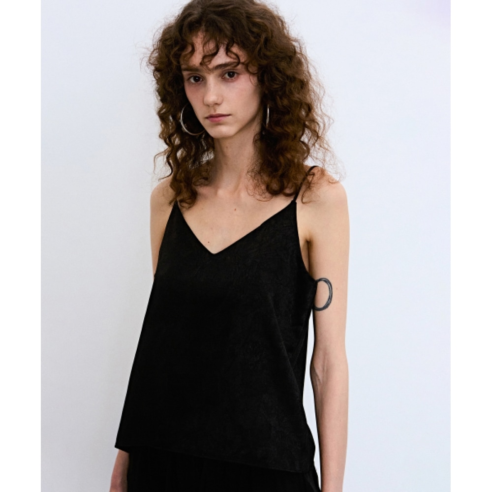 ニック&ニコールシャイニングサテンノースリーブ_ブラック