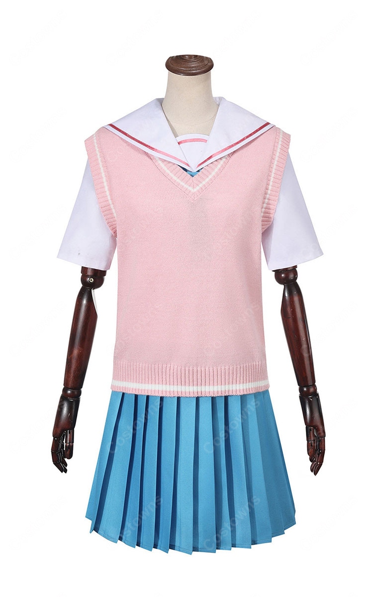 超かぐや姫！ 綾紬芦花 コスプレ衣装 ピンクベスト 制服セット セーラー服