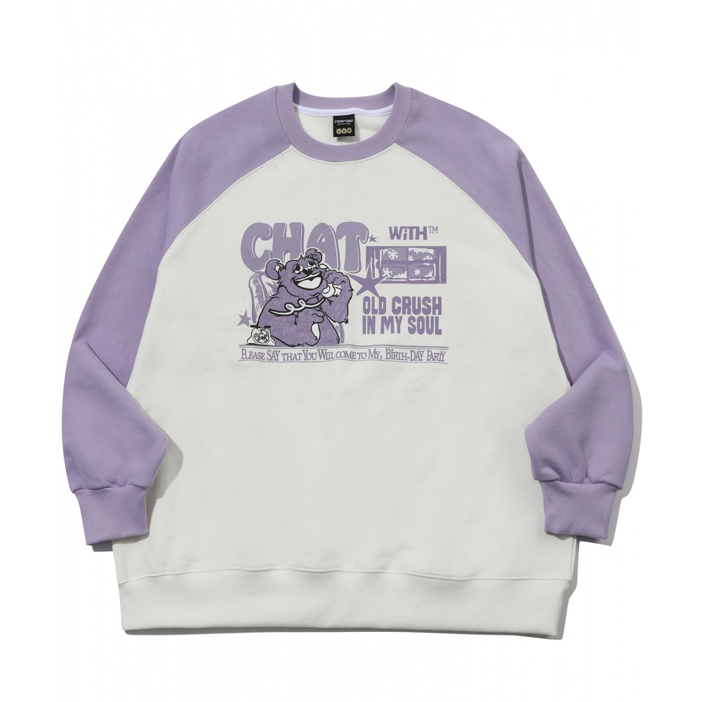 CPGN スタジオチャットテディラグランスウェットシャツラベンダー