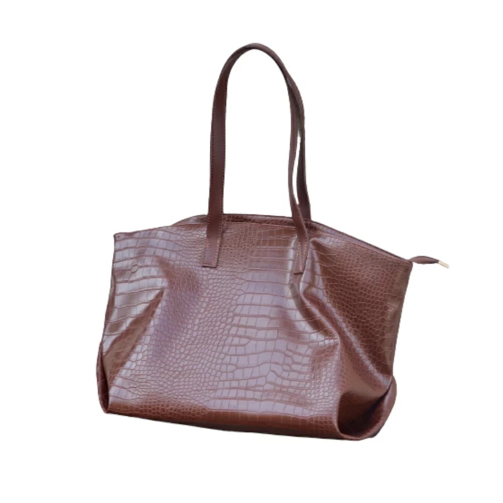 Croco-Touch Big Tote Bag (brown) A.D.G レディース ファッション 小物 6,480円