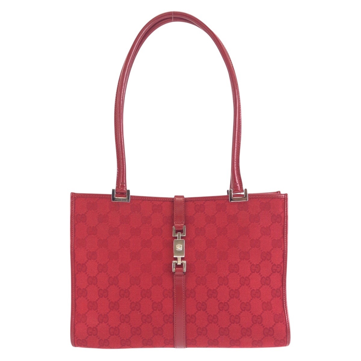 ジャッキー レッド シルバー金具 GGキャンバス/レザー 002 1073 ショルダーバッグ ハンドバッグ レディース 501654