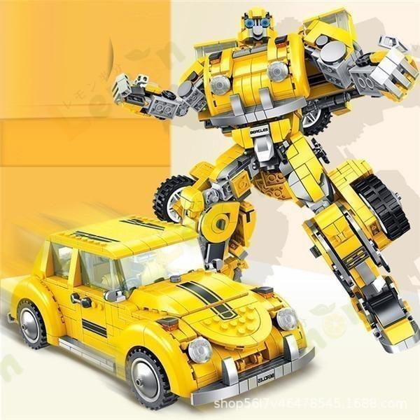 レゴブロック交換品 トランスフォーマ レゴ機械 車 変身 イエロー 変身車 ロボット レゴ互換 Transformers バンブルビー 玩具 プレゼント ギフト