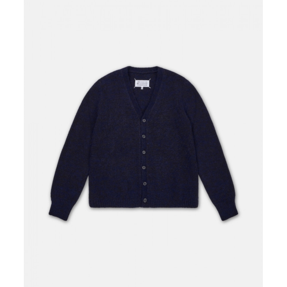 メゾンマルジェラ 4ステッチ Vネックニット-ネイビー/ S51HP0023M13154002F