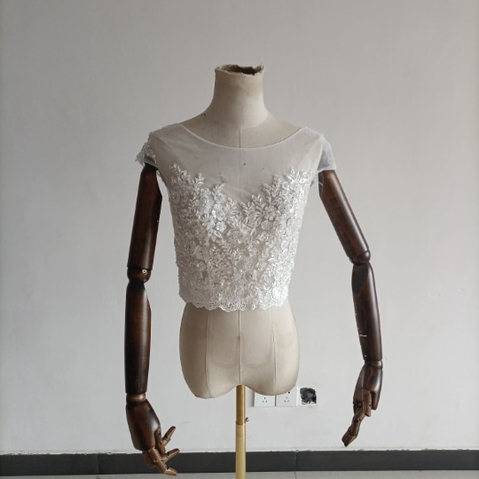 ウエディングドレス トップスのみ 3D立体レース刺繍 ボレロ 花嫁/ウェディングドレ
