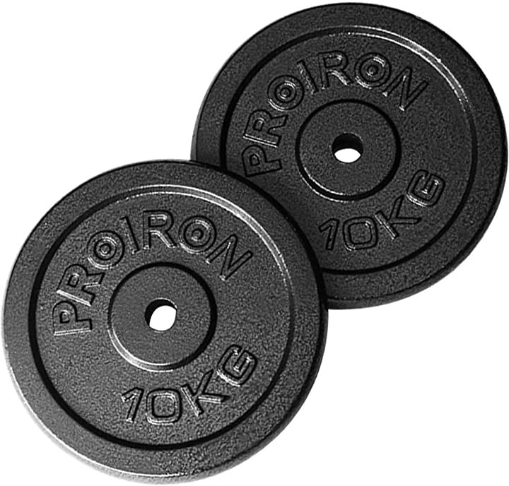 ダンベル プレートダンベルおもり追加 純鋳鉄 10kgx2個 穴径25mm(ダンベル プレート10kgx2個)