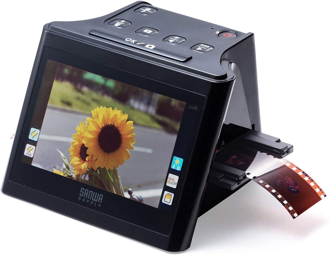 サンワダイレクト フィルムスキャナー 35mm/126/110/スライドフィルム対応 4200dpi ネガポジ対応 HDMI出力 SD保存 5インチモニタ搭載 400-SCN058 20,720円