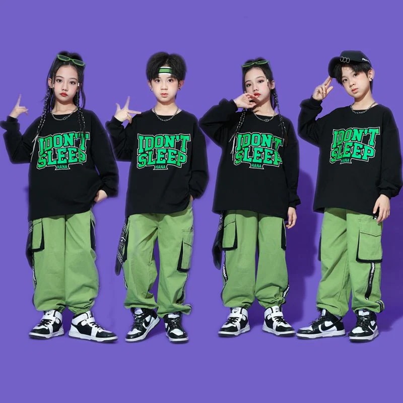 子供の街のダンスのショーのヒップホップの服装のスーツの男の子の出演服の女の子のhiphopのジャズのダンスのファッション服