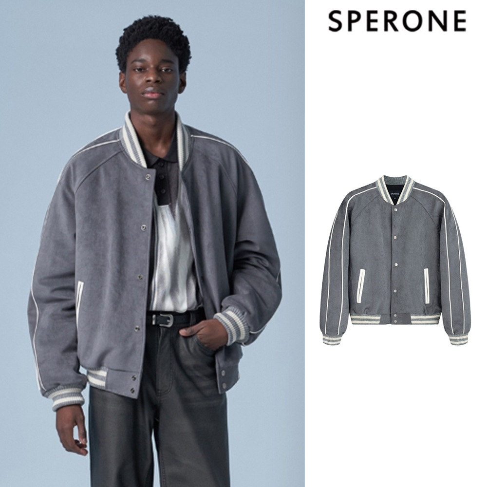 [SPERONE] Solid Varsity Stadium Jacket