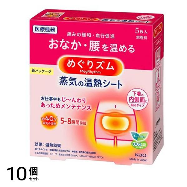 めぐりズム 蒸気の温熱シート 下着の内側面に貼るタイプ 5枚 10個セット