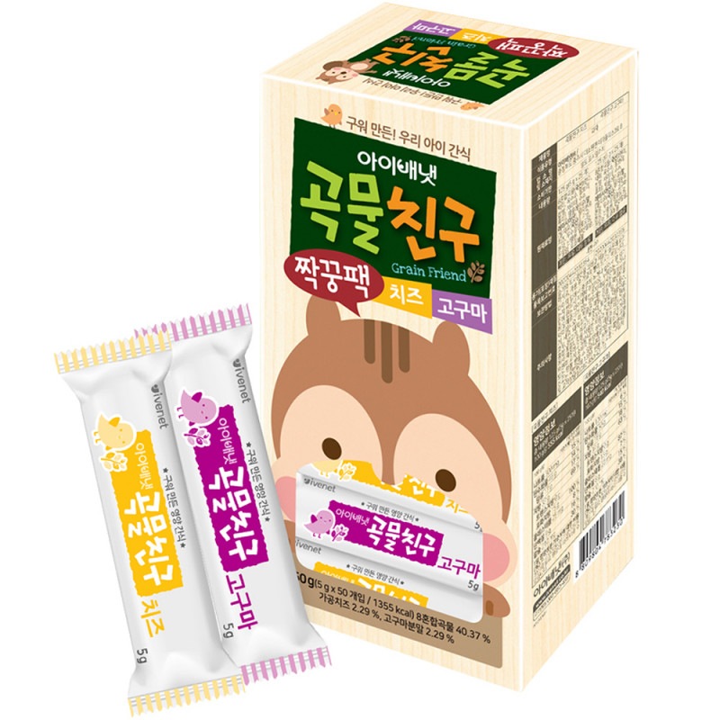アイベナット幼児用穀物フレンドフェラチオパックチーズ味5g x 25pサツマイモ味5g x 25pセット250g1個