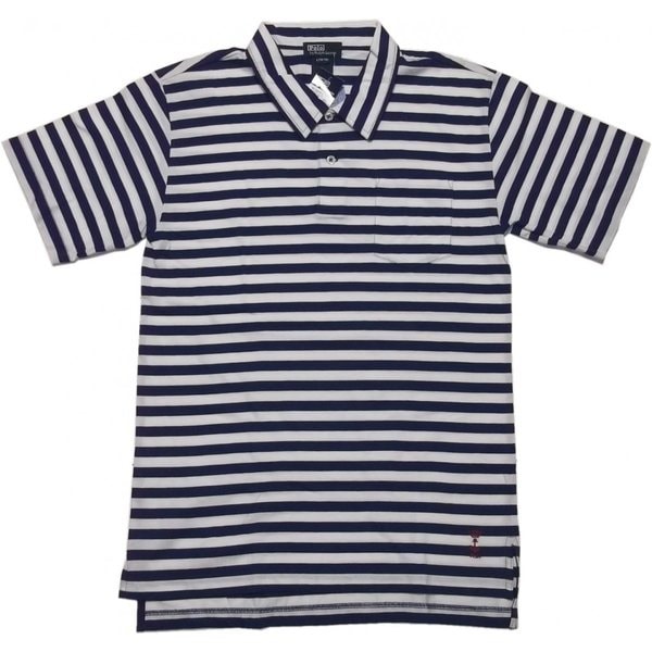 ボーイズサイズ 半袖 ボーダー スムースシャツ 天竺 ブルー boys PR2-375