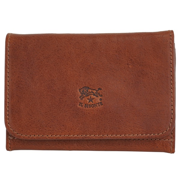 IL BISONTE イルビゾンテ CARD CASE 二つ折り 名刺入れ　カードケース　メンズ　レディース　ユニセックス/SCC121 PO0001 BW221B/Seppia