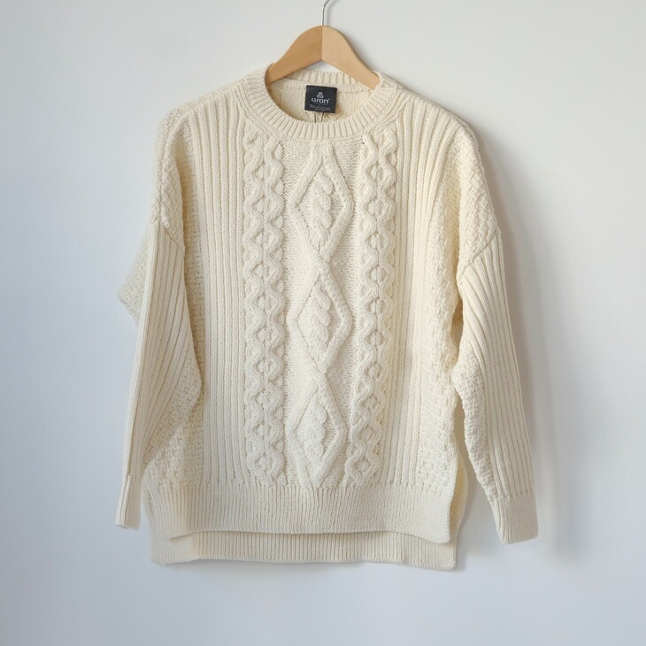 aran woolen mills vented aran sweater (off