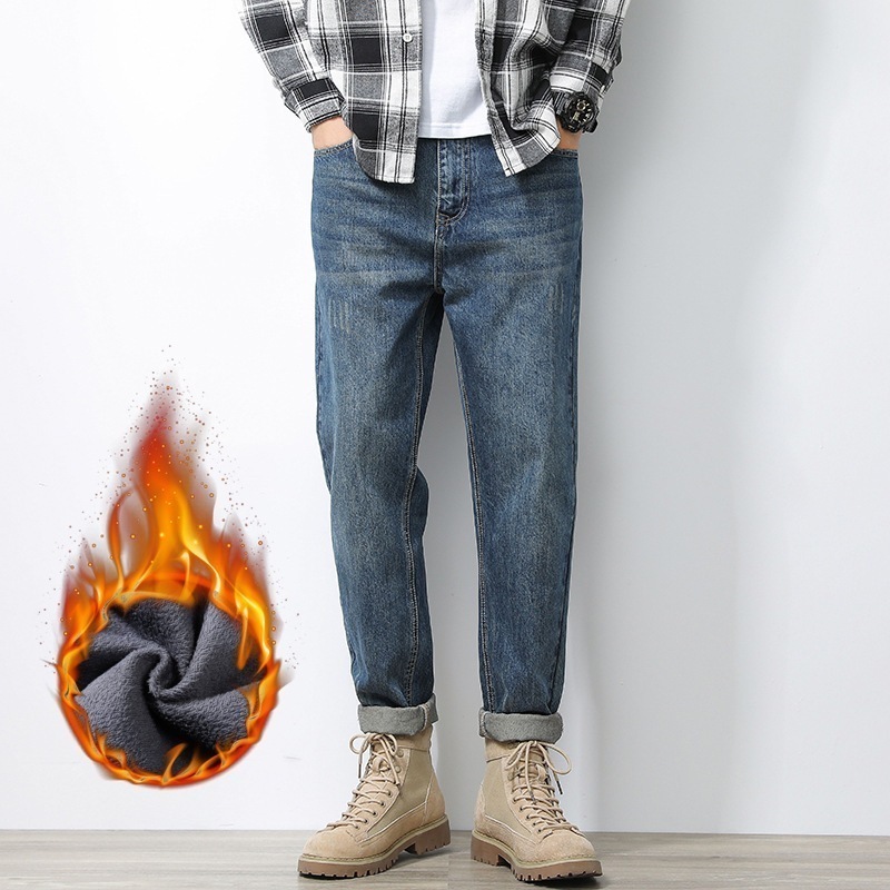 ジーンズ メンズ トレンド ブランド ルーズ ストレート ハーレム 和風 ベルベット パンツ メンズ トレンド パンツ メンズ