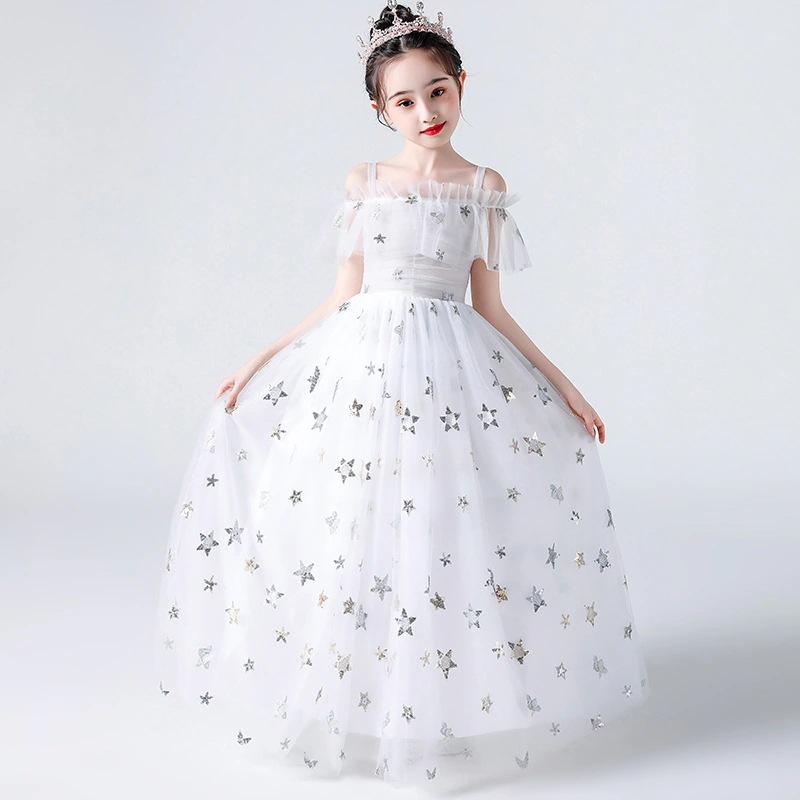 【3日出荷】子供ドレス オフショルダー タフタ 花童 ウェディング 司会用110/120/130/140/150/160