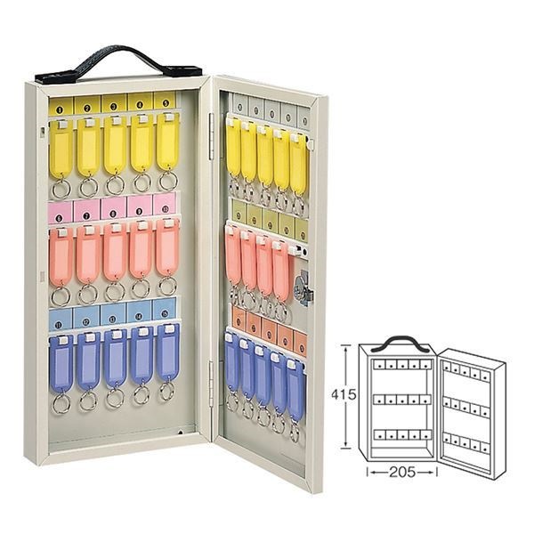 ワールドキーボックス/鍵収納箱 [携帯/壁掛け兼用型/30本掛用] スチール製 水上金属 K-30