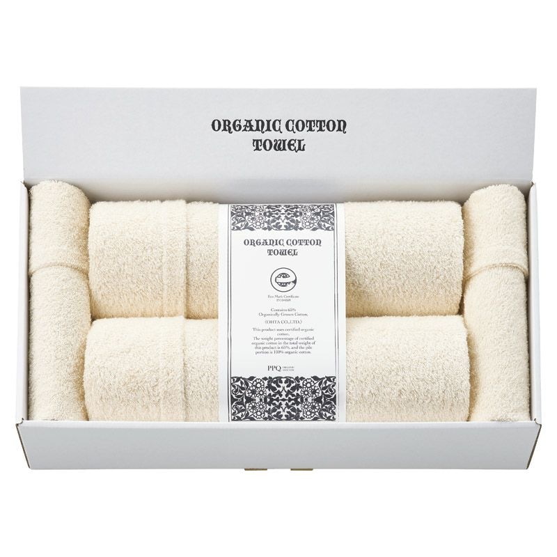 オーガニックコットンバスタオル2P&フェイスタオル2P