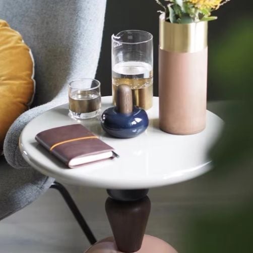 サイドテーブル 北欧風 デザイナーズ コーヒーテーブル おしゃれ 可愛い リビング 小さい 無垢材 黒 ブラック マルチカラー シンプル 寝室 丸い