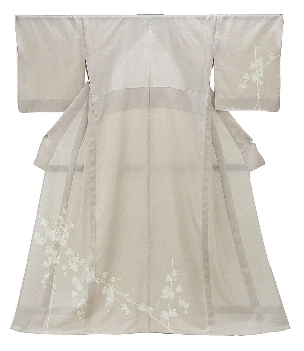 夏物 訪問着 新品仕立済 正絹 夏物 葡萄模様 身丈164.5cm 裄丈68cm 絽訪問着 新品 仕立て上がり 着物 wb2346