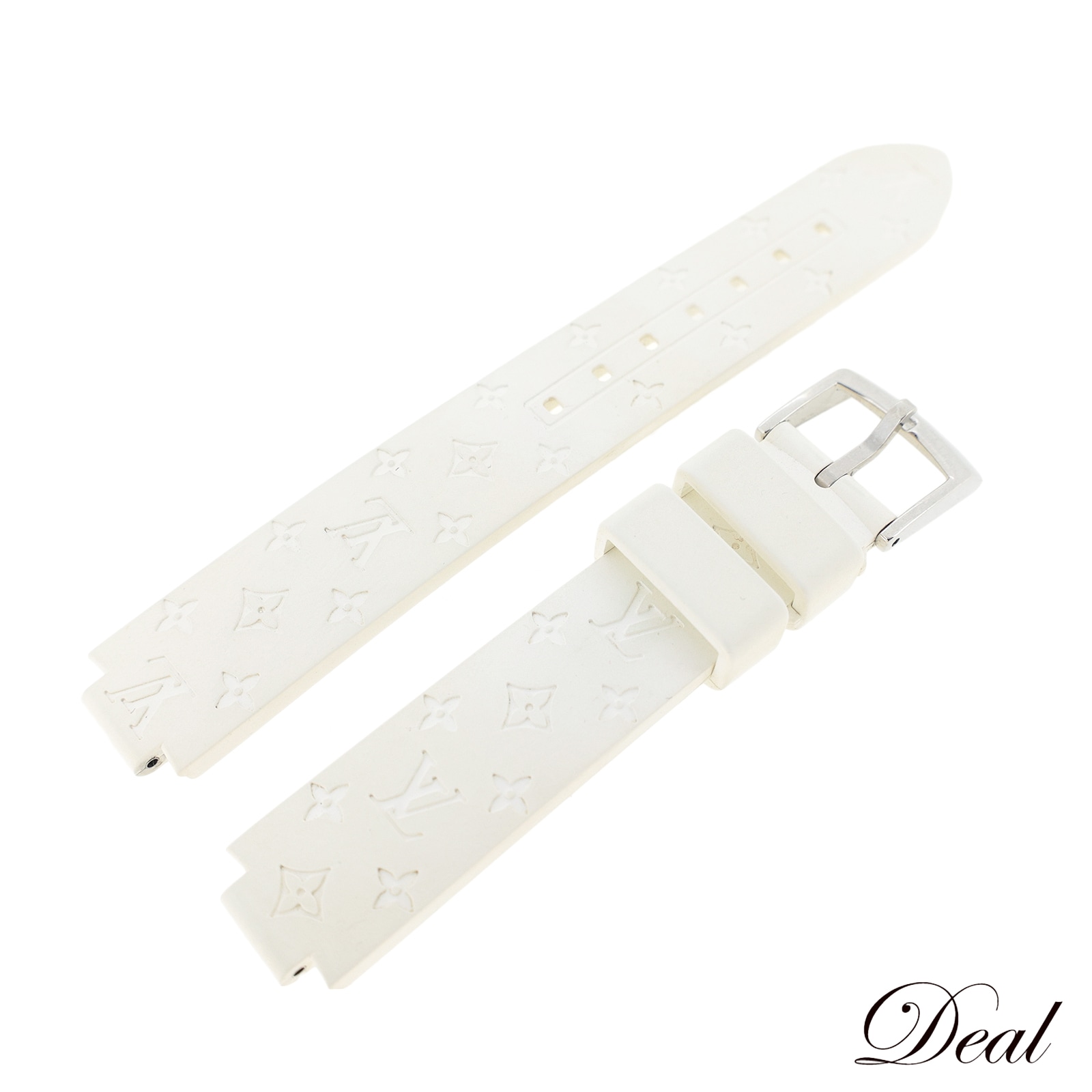 ルイ・ヴィトン 純正 ラバーベルト タンブール SSサイズ 尾錠付き ホワイト レディース 時計ベルトLV