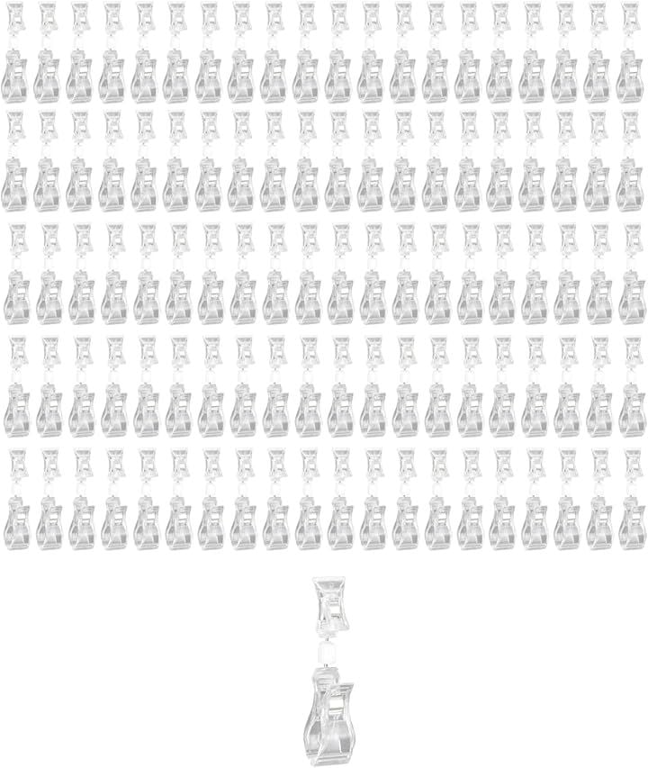 ポップクリップ クリップホルダー 両端360度回転 価格表示・値札・展示用 透明(100個, 高さ11cm)