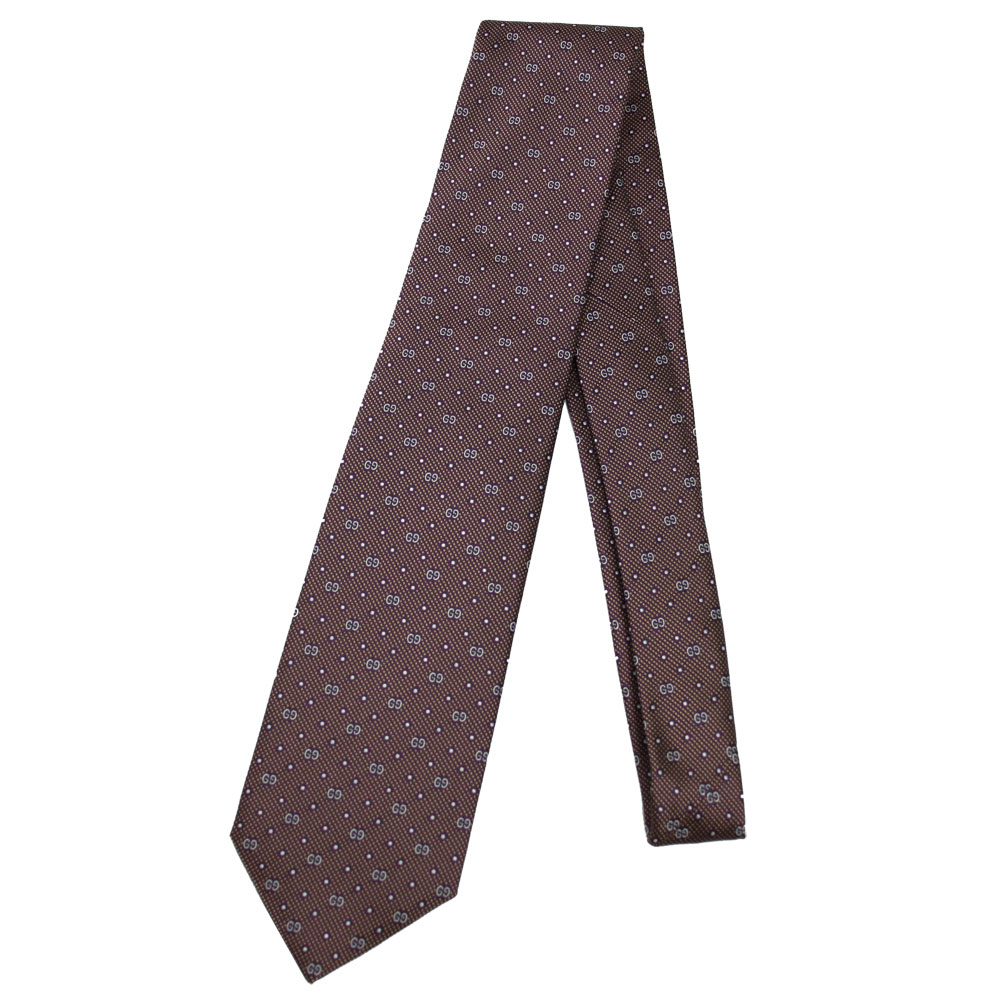 ネクタイ シルク100% GG柄 ドット系 バーガンディ 324855 4B002 5079