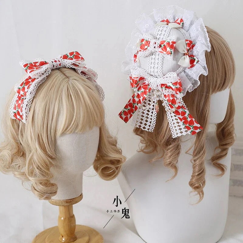スウィートガール甘くて素敵なロリータハットロリータヘッドバンドkcボウヘアアクセサリ