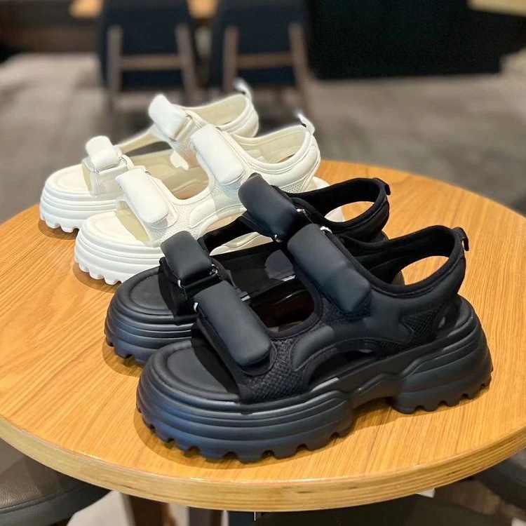 ビーチサンダル サンダル 厚底 ベルクロ サンダル レディース 2023 夏 新作 カジュアル ビーチシューズ 運動 サンダル