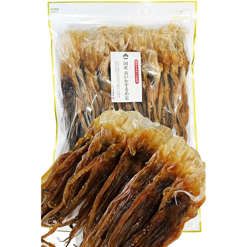いかげそ するめいか 【 国産真 いか ×海水由来の塩味 】 スルメイカ イカ スルメ (イカ と塩のみ/素材の旨み) スルメジャーキー 千成商会[ つまみ蔵 ] 国産真いかするめ足 500g