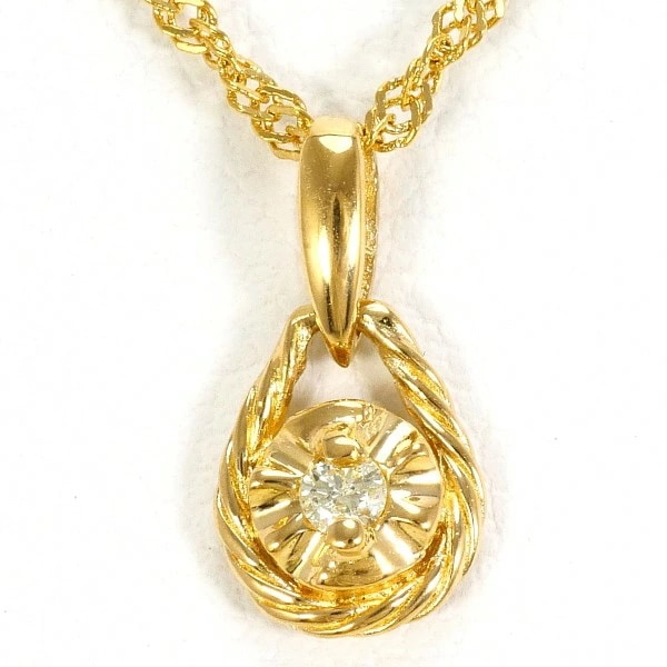 K18 18金 YG イエローゴールド ネックレス イエローダイヤ 0.03 ジュエリー 中古