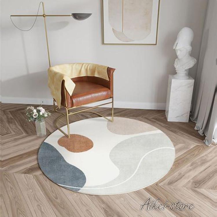 北欧 円丸ラグマット 部屋 丸型カーペット 円形 ラグ カーペット丸いカーペットカーペットまる型 洗える 床暖房対応 書斎 おしゃれ 幾何学柄 柔らか 防音　夏 冬
