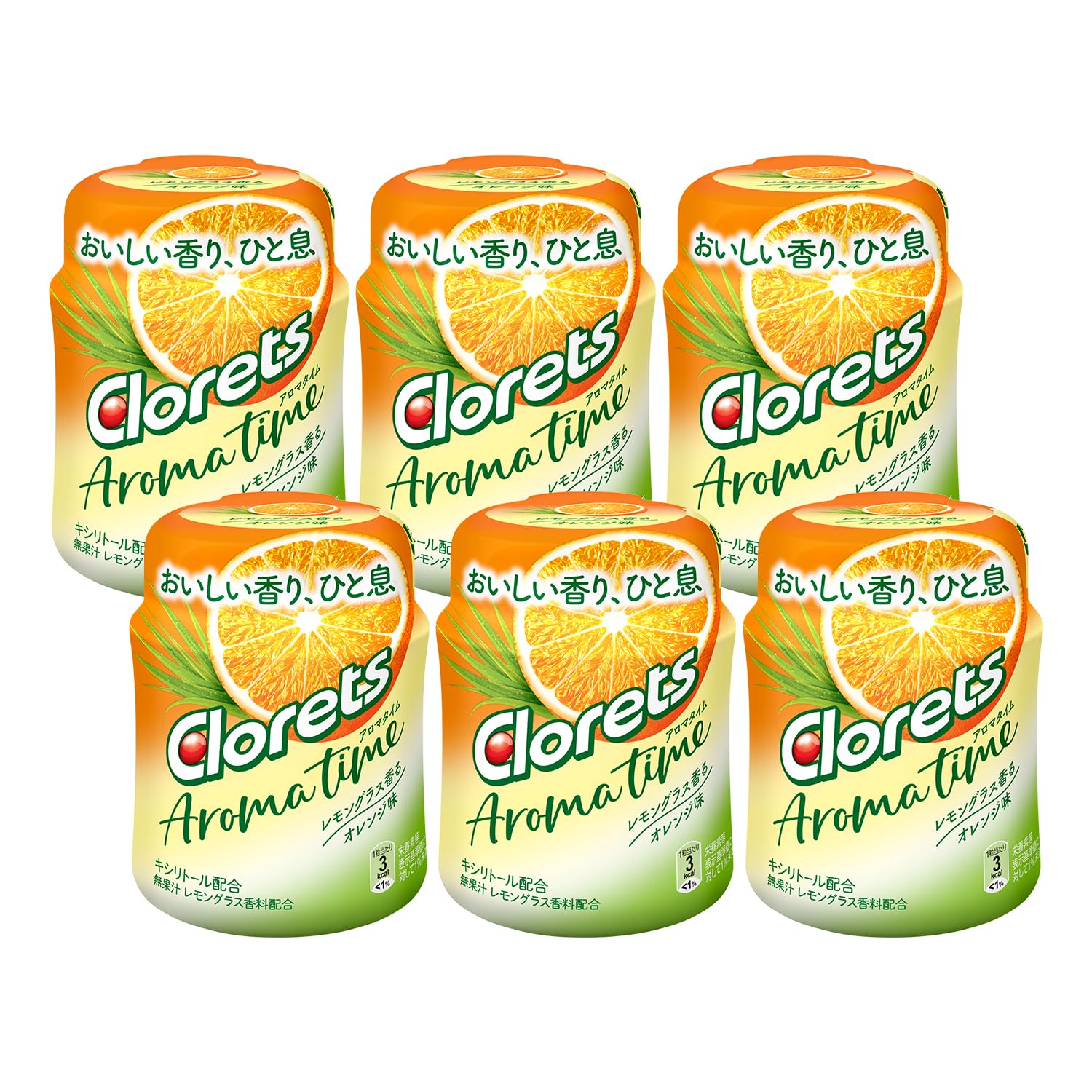 モンデリ―ズ クロレッツ AROMATIME レモングラス香るオレンジ味ボトル 121g×6個