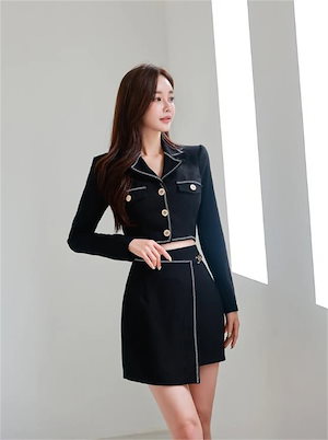 激安セール 25新作 ジャケット&スカートセット ウエスト絞りデザイン レディース用