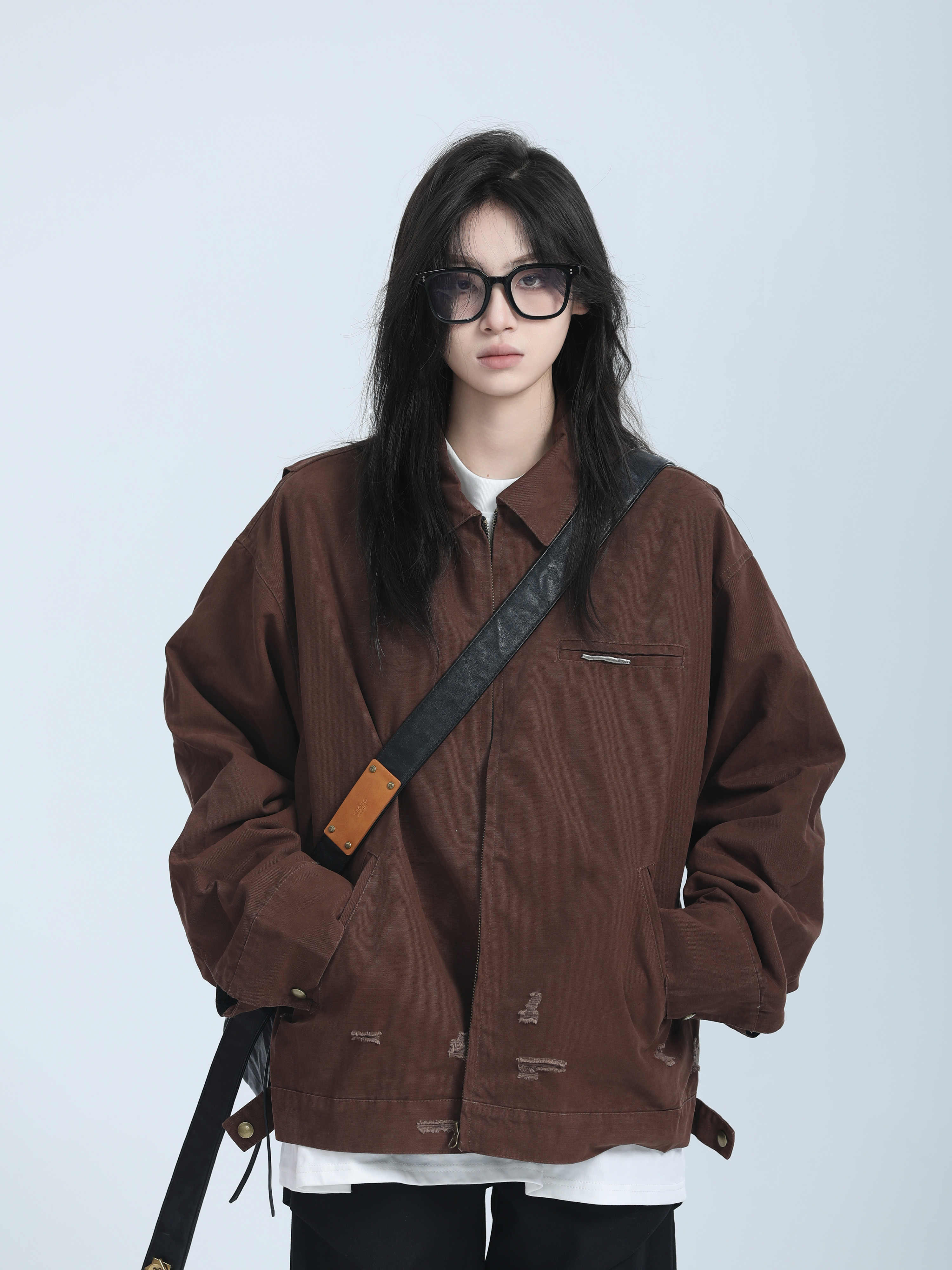 「SHANKONG」【高·品質版】【上品】2025新作 デニムジャケット アウター レトロ ゆったり 韓国ファッション レディーストップス アウター トップス セミロング トップス 13