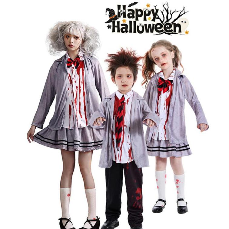 【新発売&・激安販売】子供 ハロウィン コスプレ衣装 ゾンビ 吸血鬼 悪魔 女子 男子 大きいサイズ ゴースト コスチューム ブレザー ゴーストガール
