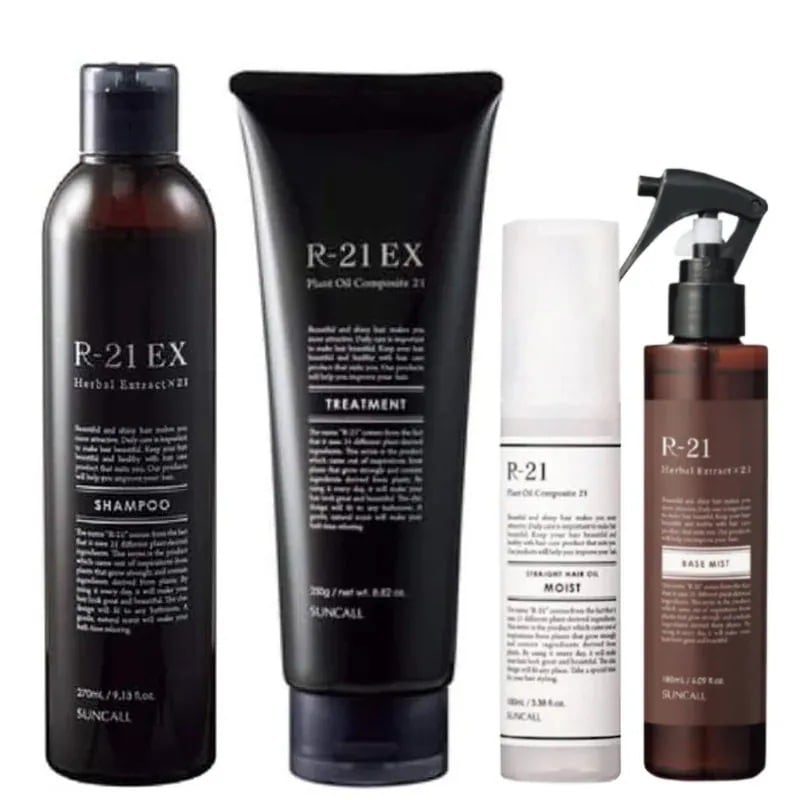 サンコール R-21 EX エクストラ シャンプー 270mL + トリートメント 250g + ヘアオイル モイスト 100mL + ベースミスト 180mL セット エイジング毛 ハリコシ ヘマチ