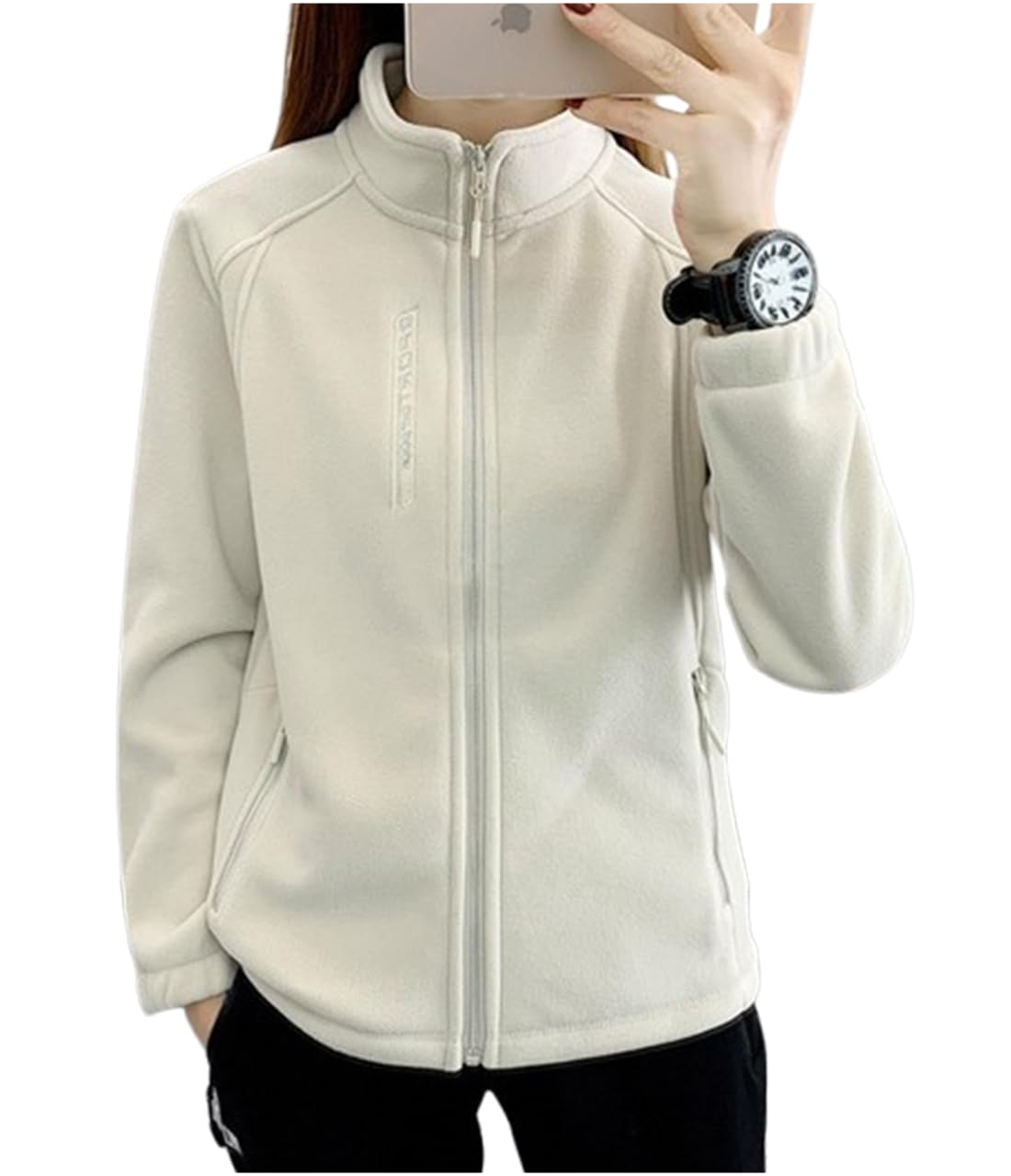 [エムシング] フリース ジャケット スポーツ フルジップ スタンドカラー ゴルフウェア アウトドア レディース 秋 冬 春 キャンプ テニス ランニング ゴルフ ポケット付き カジュアル シンプル 6,877円