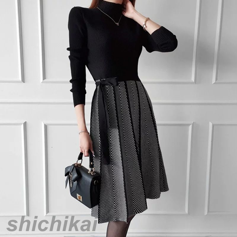 お呼ばれ シンプル THOM 膝丈ワンピース 新作 WILLS フリルワンピース エレガント ニットワンピース Aラインワンピース お出かけワンピース ワンピース オフィスカジュアルワンピース OLワ