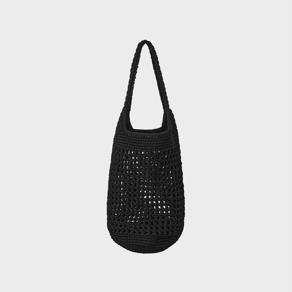 INGK Crochet Shoulder Bag - Black