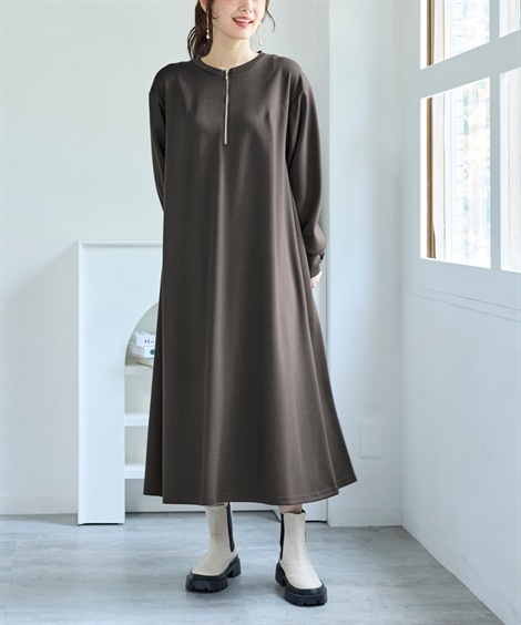 エムプルミエ　ダンボールニットジップワンピース ダンボールニットジップワンピース | m-i-d | M-PREMIER(エム