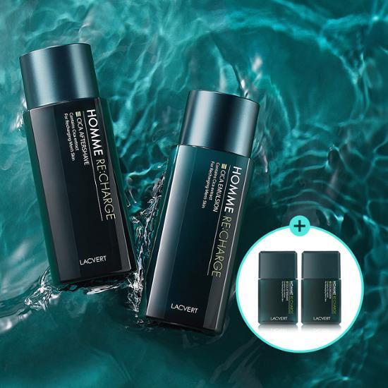 ラクベール オムム リチャージ シカ 2点セット (アフターシェーブ185ml + エマルジョン180ml + ミニチュア2点プレゼント)