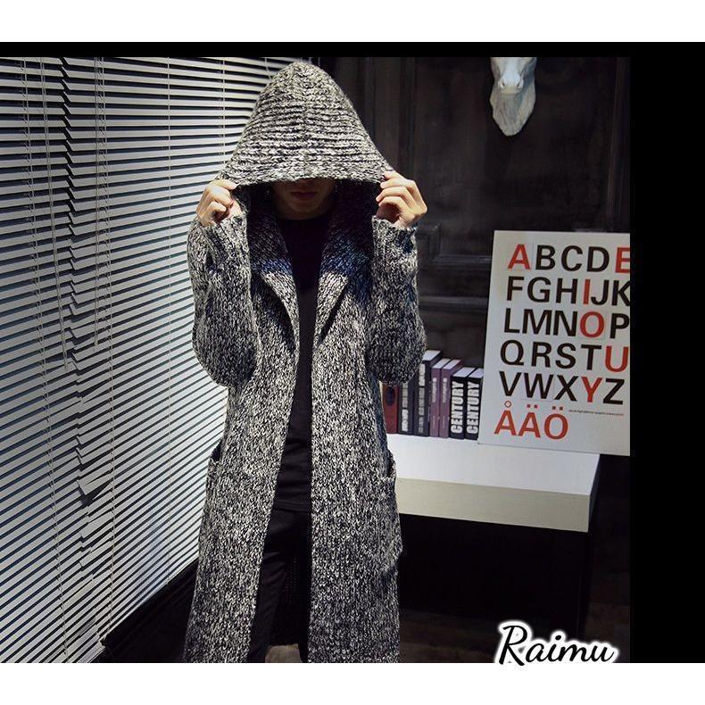 ニット カーディガン メンズ ニット ロング丈 コーディガン コート ニット アウター セーター メンズ 長袖 トップス 羽織 男性用 秋冬新作 20代30代40代